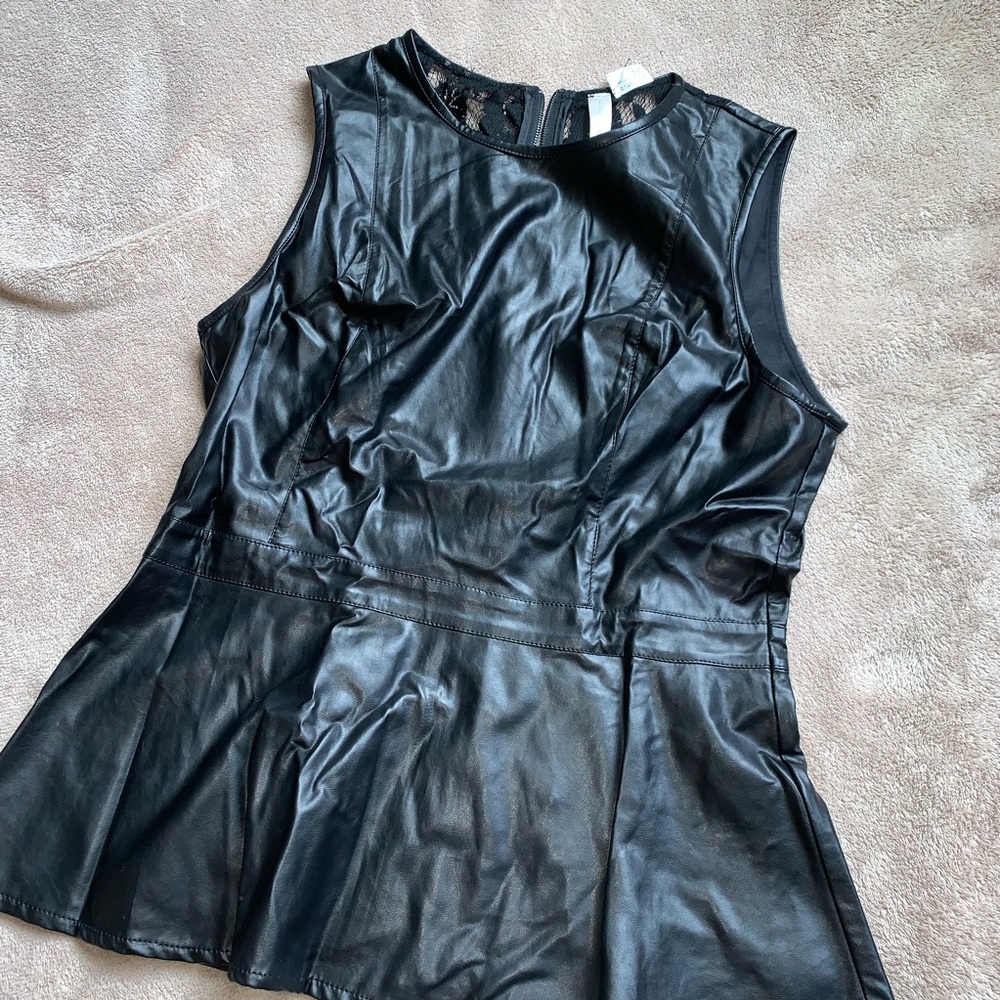 Faux leather tank